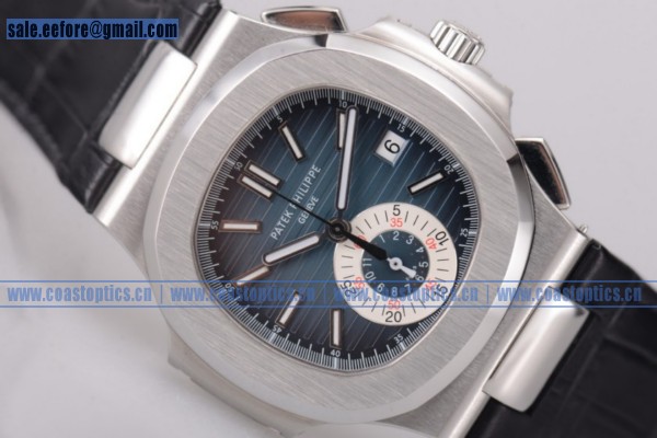 Patek Philippe Nautilus Chrono Perfect Replica Watch Steel 5980/1A/001L Blue (BP)